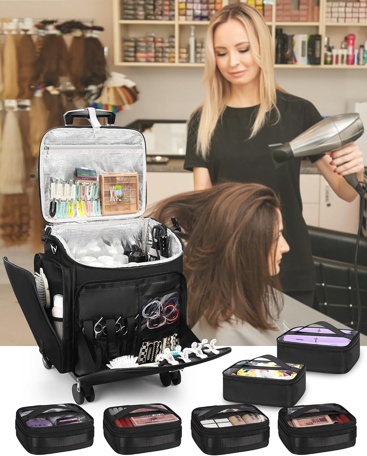 Rolling Makeup Case Hair Tools - Tool Bag review and price