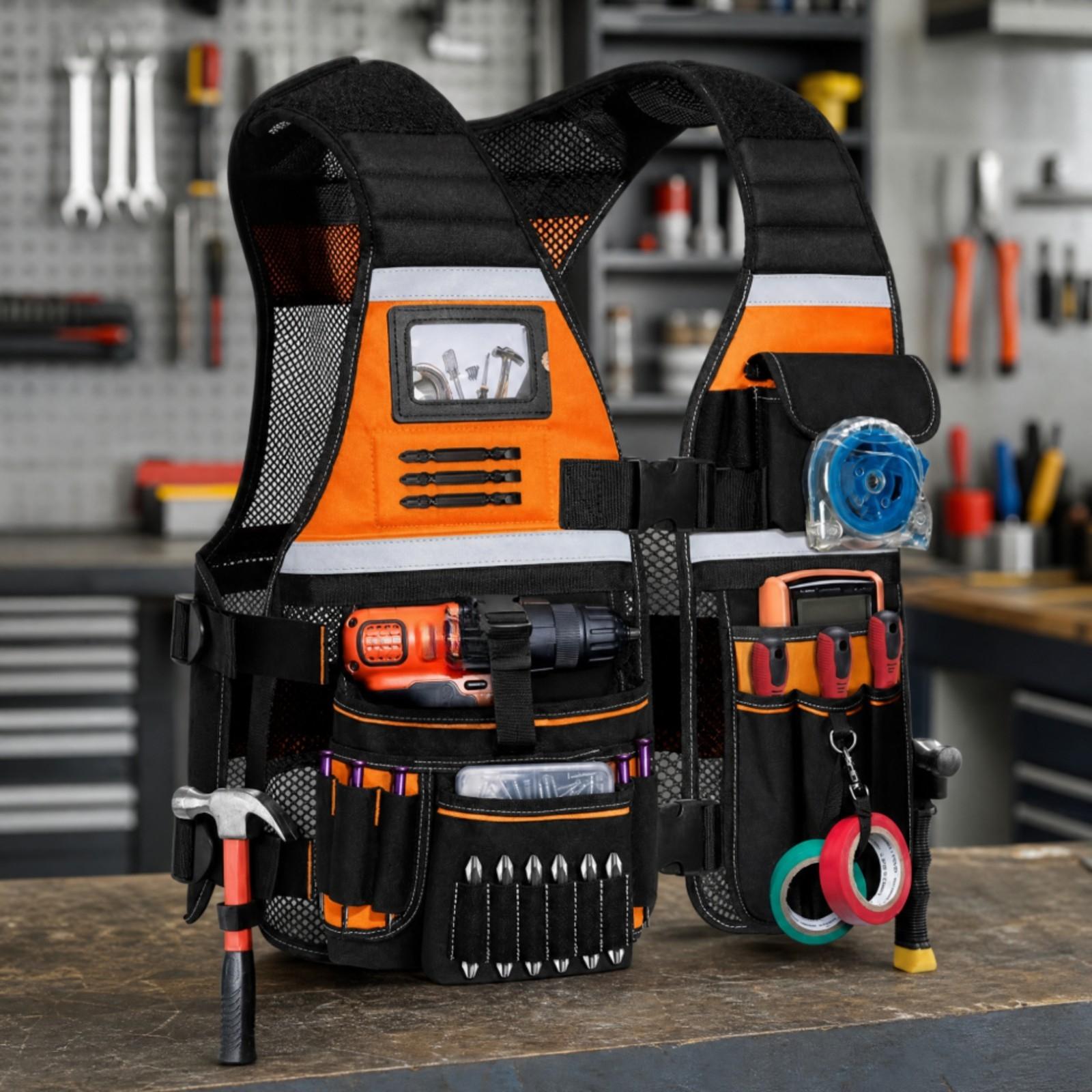 Multi-Use Tool Vest Heavy Duty - Hand Tools In Workshop review and price